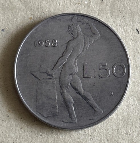 Moneta lire vulcano 1958 - lire,